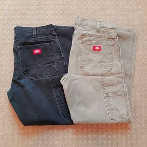 Dickies Men's Pants - Black and Tan